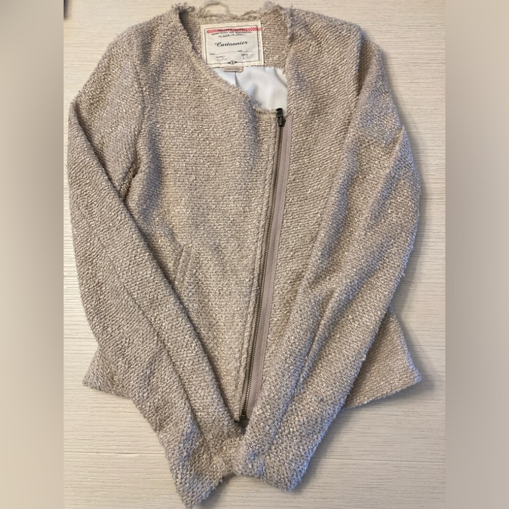 Anthropologie Cartonnier tan boucle jacket size xs